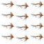 Mouches noyées Orange Shakey Bealy Fall Soft Hackle - 1 Douzaine de Mouches Taille 10