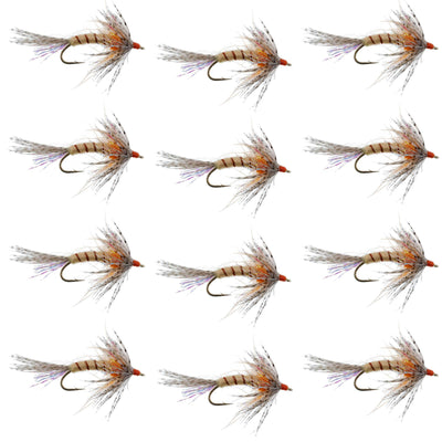 Orange Shakey Bealy Fall Soft Hackle Wet Fly - 1 Dozen Flies Size 10