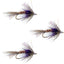 3 Pack Purple Shakey Bealy Fall Soft Hackle Wet Fly - Size 10