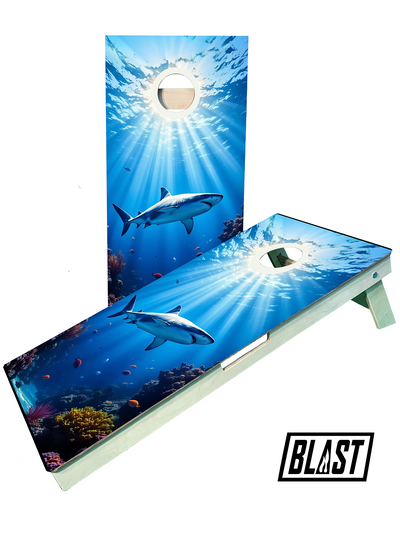 Premium Great White Shark II Cornhole Boards - Ultimate Outdoor Fun - Korvel