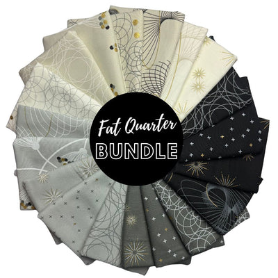 Paquete de Fat Quarters Shimmer - Conjunto de 19 telas de algodón premium