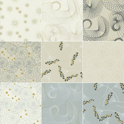 Paquete de Fat Quarters Shimmer - Conjunto de 19 telas de algodón premium