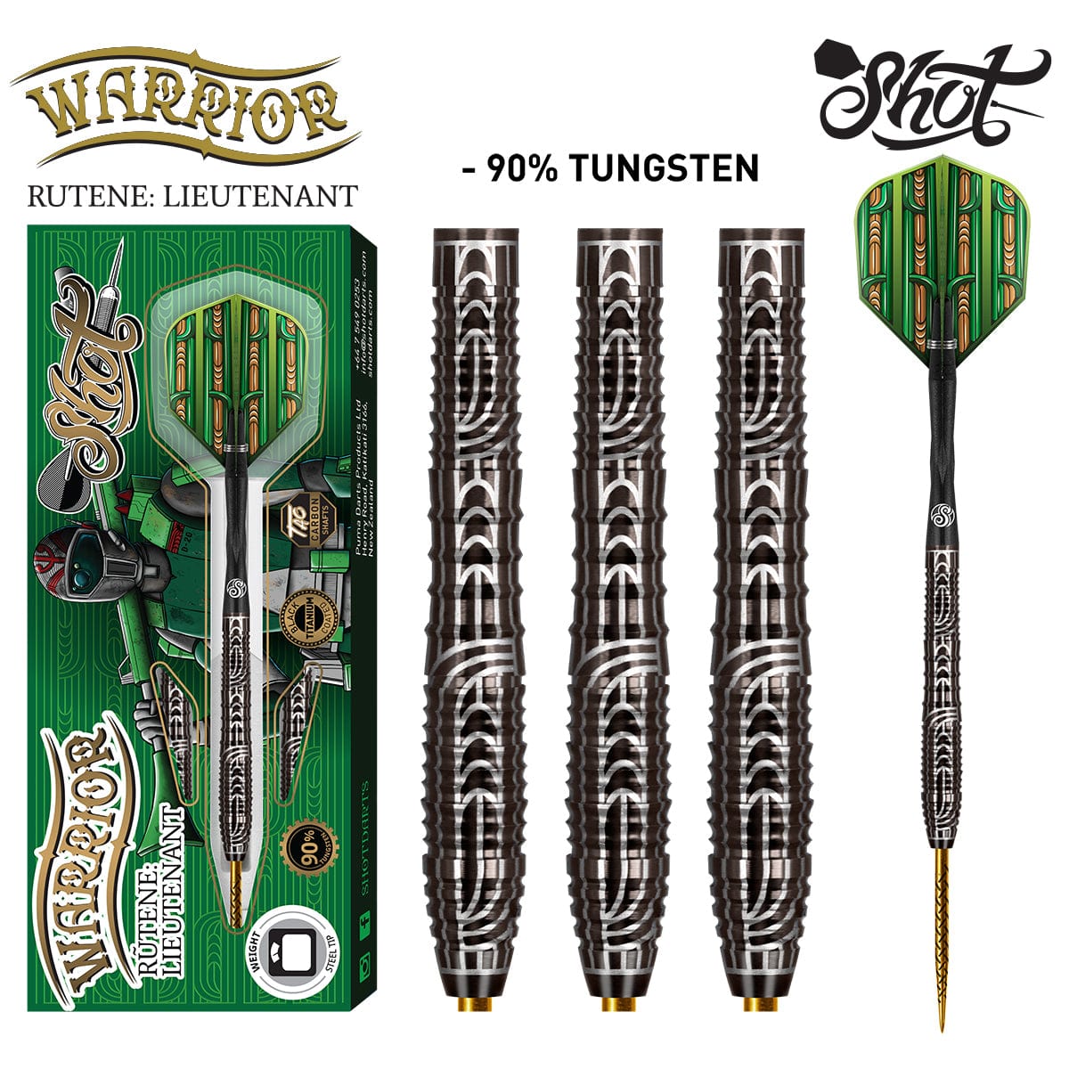 Warrior Rutene Precision Steel Tip Darts - Korvel