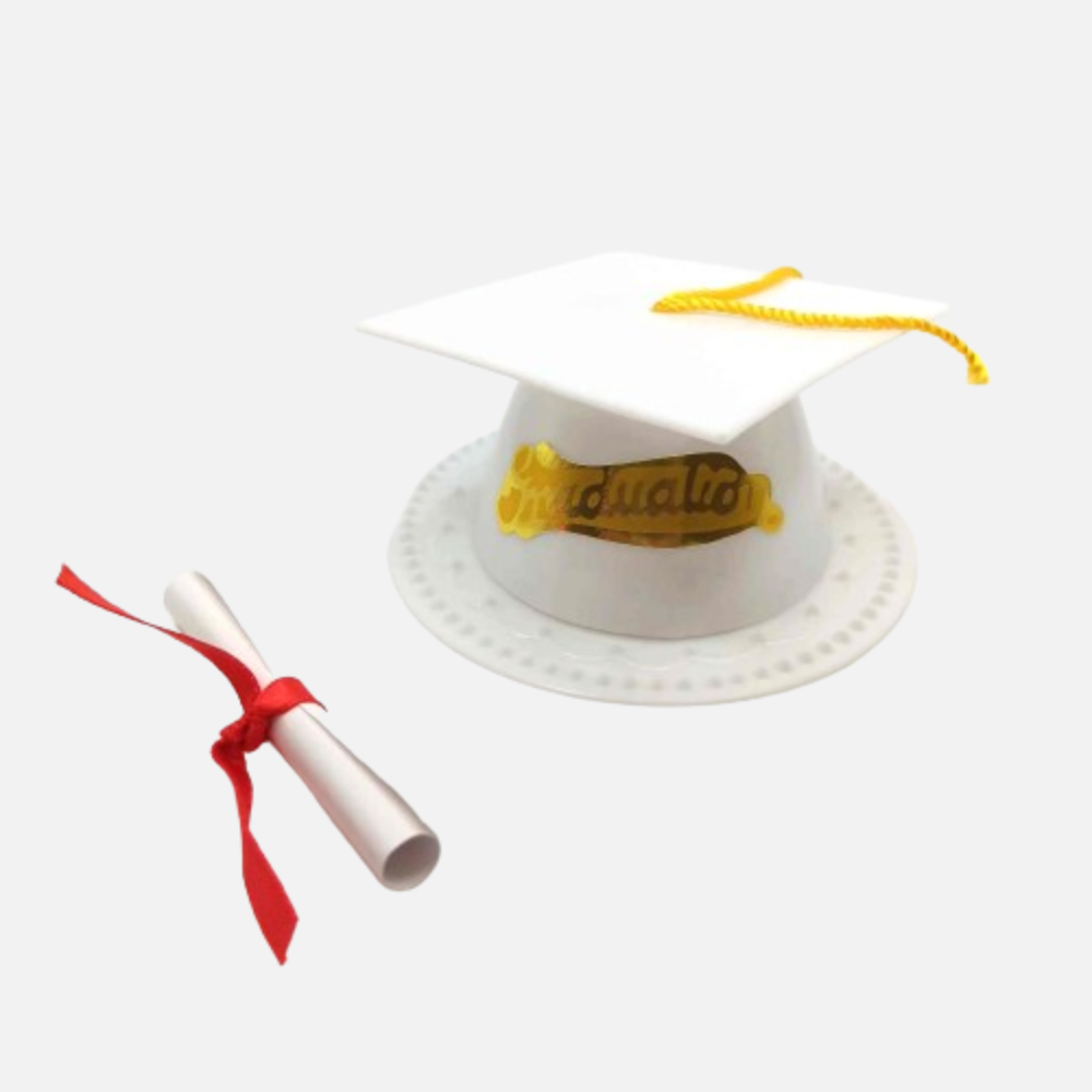 Graduation Cap Cake Topper with Diploma - Various Colors