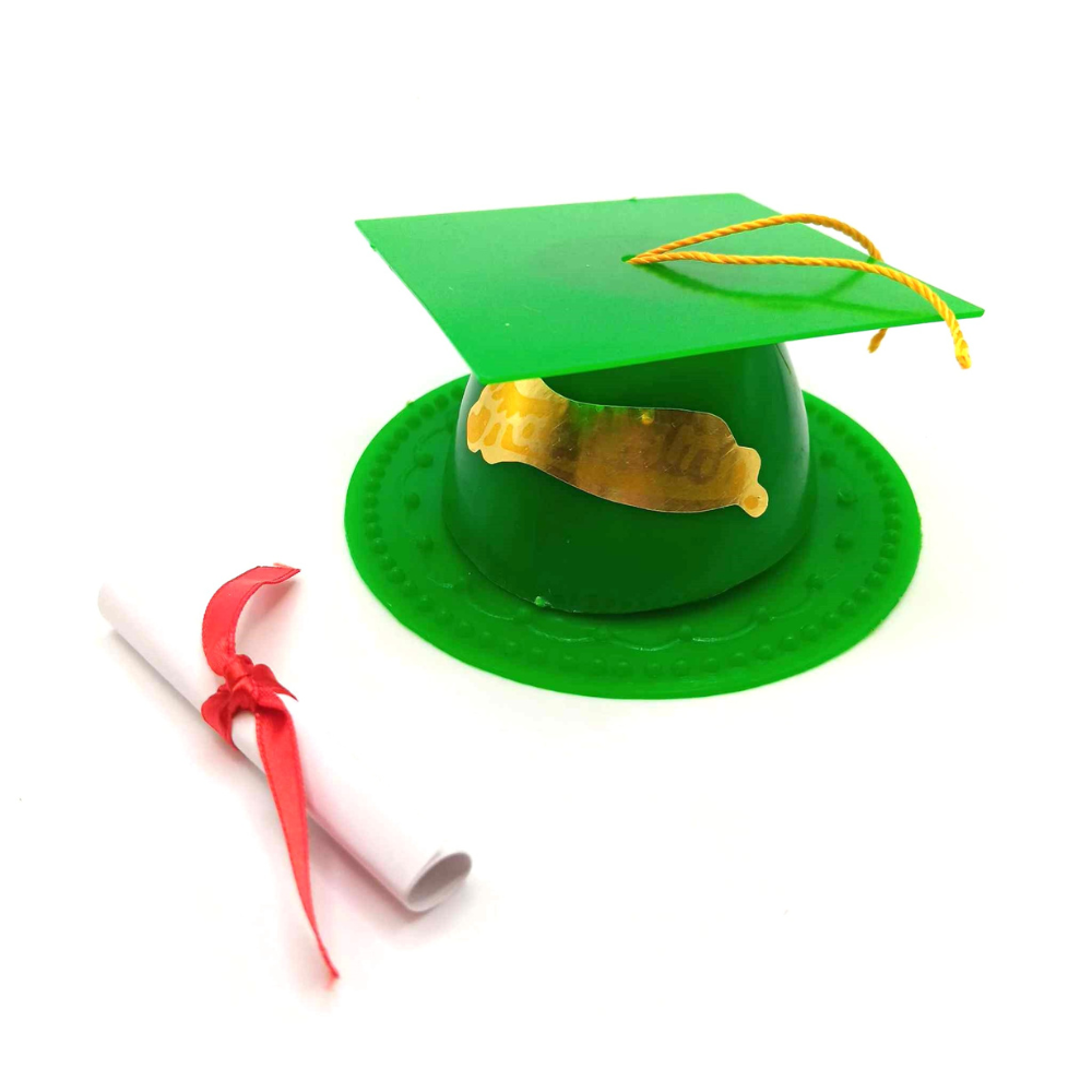Graduation Cap Cake Topper with Diploma - Various Colors