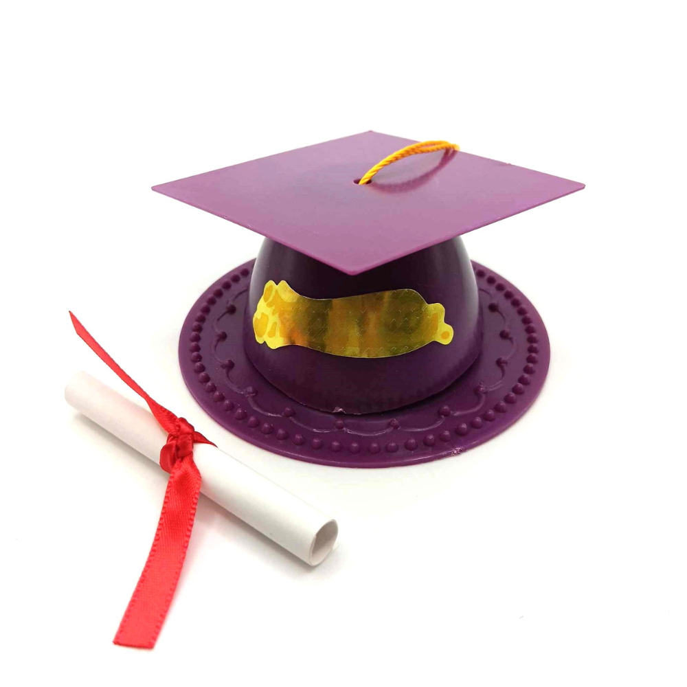 Graduation Cap Cake Topper with Diploma - Various Colors