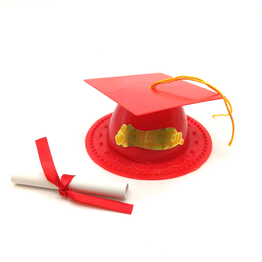 Graduation Cap Cake Topper with Diploma - Various Colors