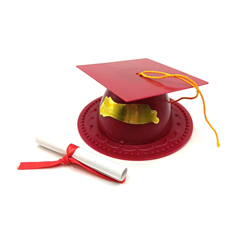 Graduation Cap Cake Topper with Diploma - Various Colors