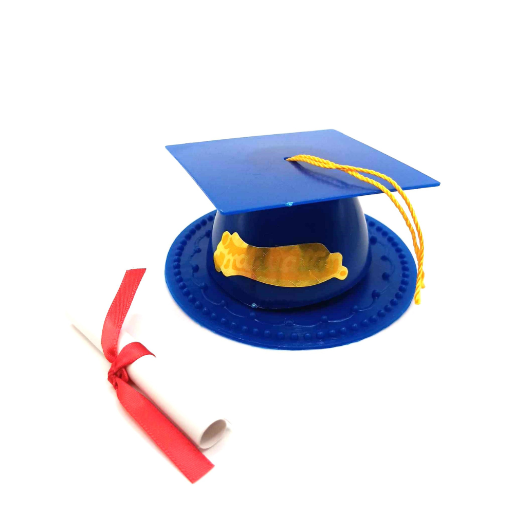 Graduation Cap Cake Topper with Diploma - Various Colors