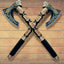 Custom Engraved Viking Hatchet with 1095 Steel Blade & Leather-Wrapped Ash Handle – Battle Forge - Korvel