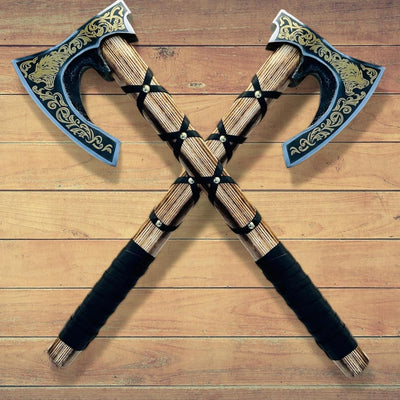 Custom Engraved Viking Hatchet with 1095 Steel Blade & Leather-Wrapped Ash Handle – Battle Forge - Korvel