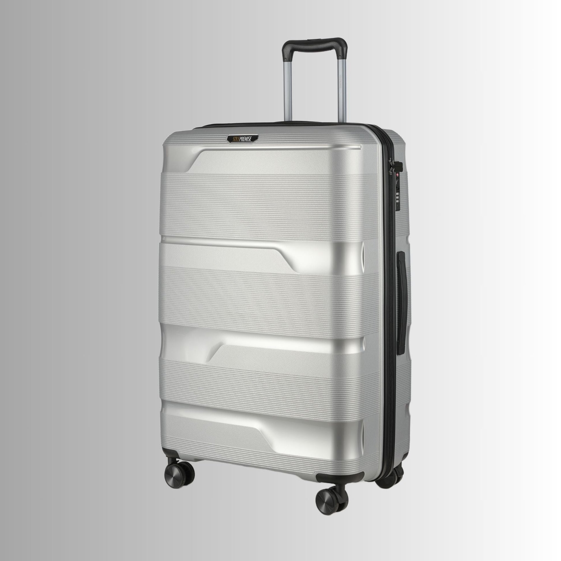 Premium Silver Hardcase Luggage Set - 28', 24', and 20' Sizes - Korvel