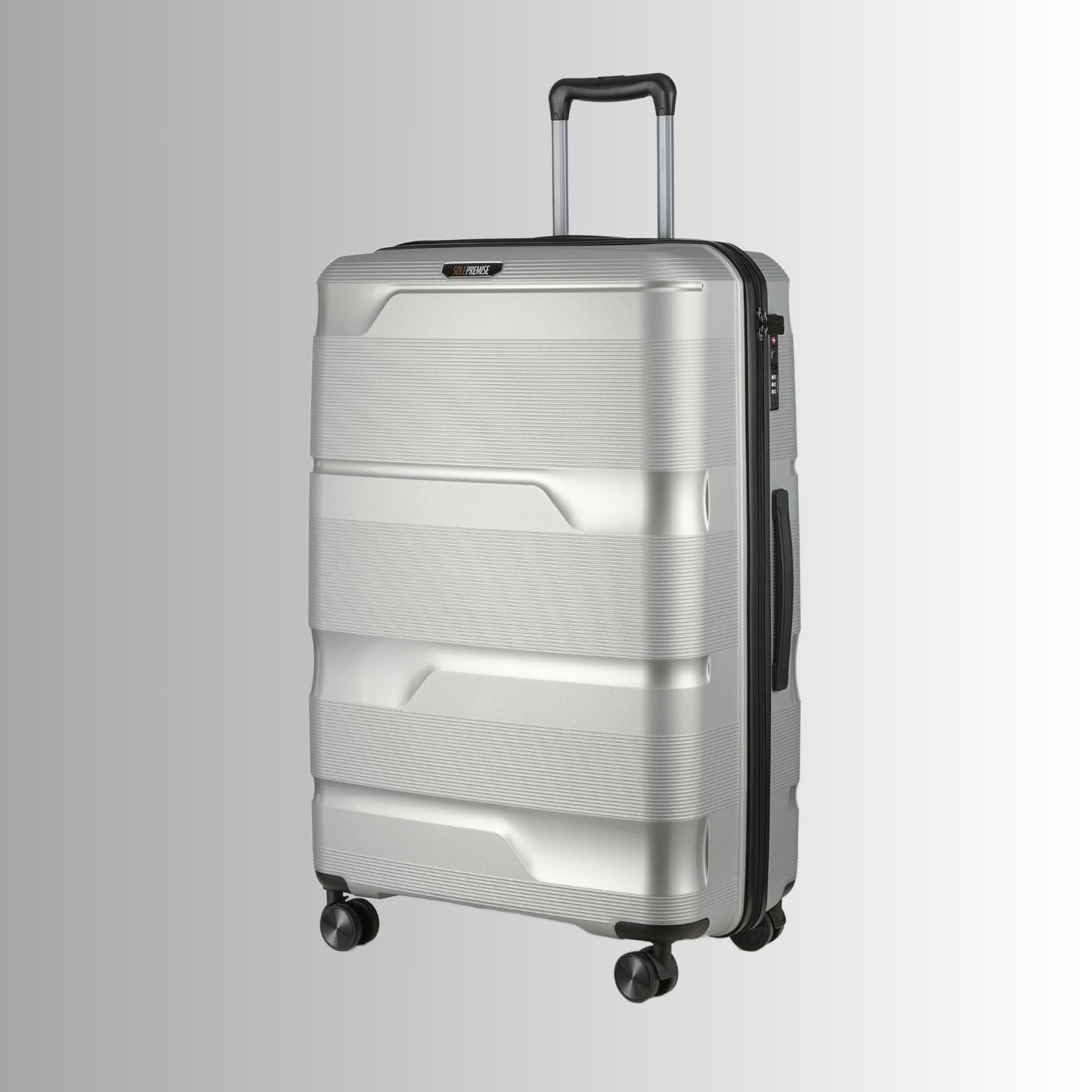 28-Inch Premium Silver Hardcase Spinner Luggage with TSA Lock - Korvel