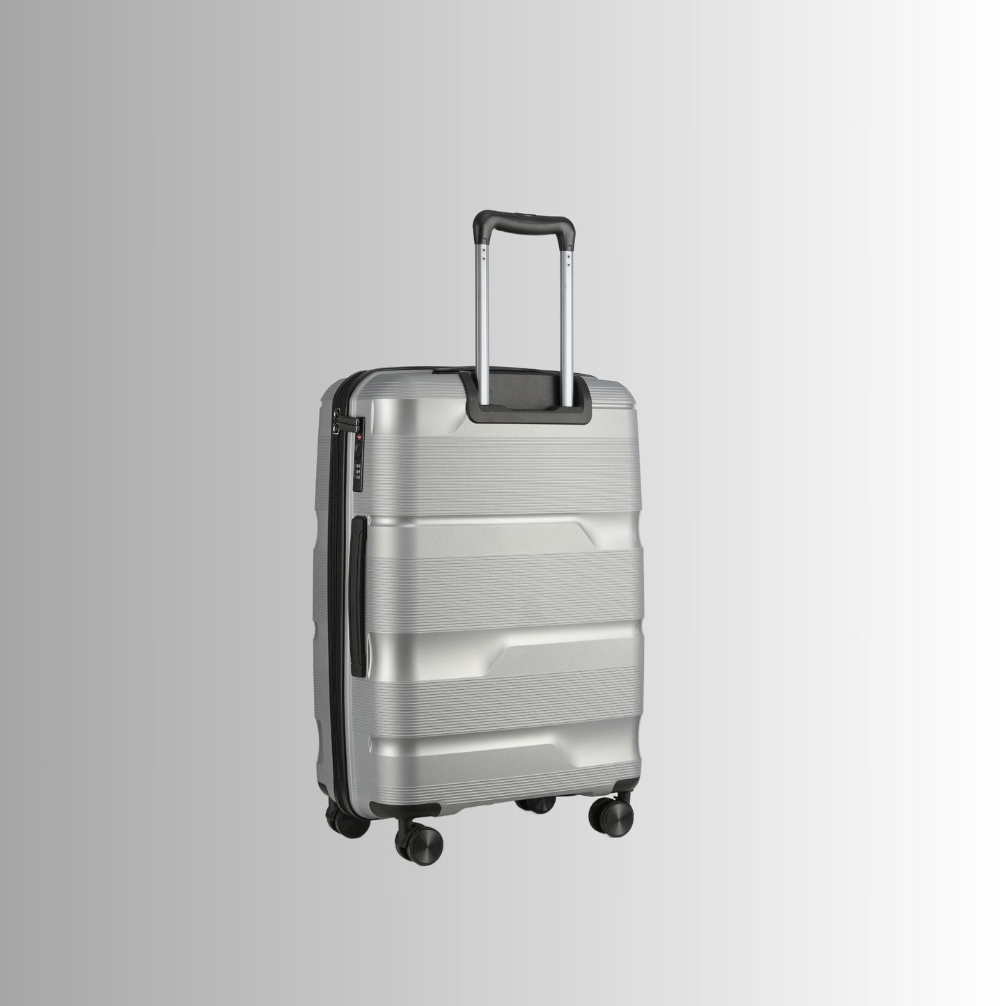 Stylish 24-Inch Silver Hardcase Spinner Luggage with TSA Lock - Korvel