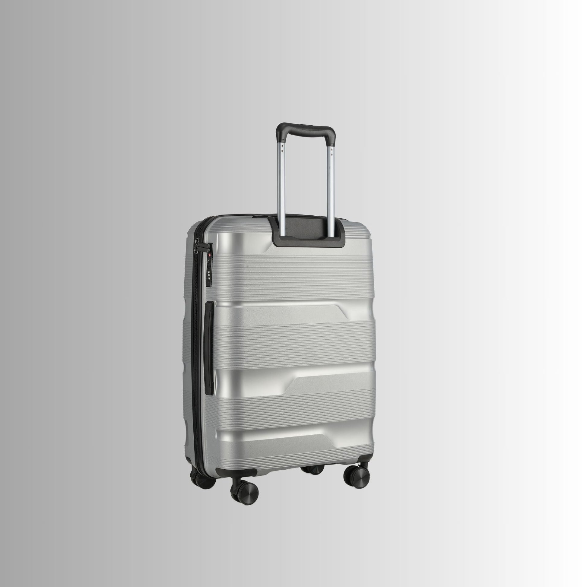 Stylish 24-Inch Silver Hardcase Spinner Luggage with TSA Lock - Korvel
