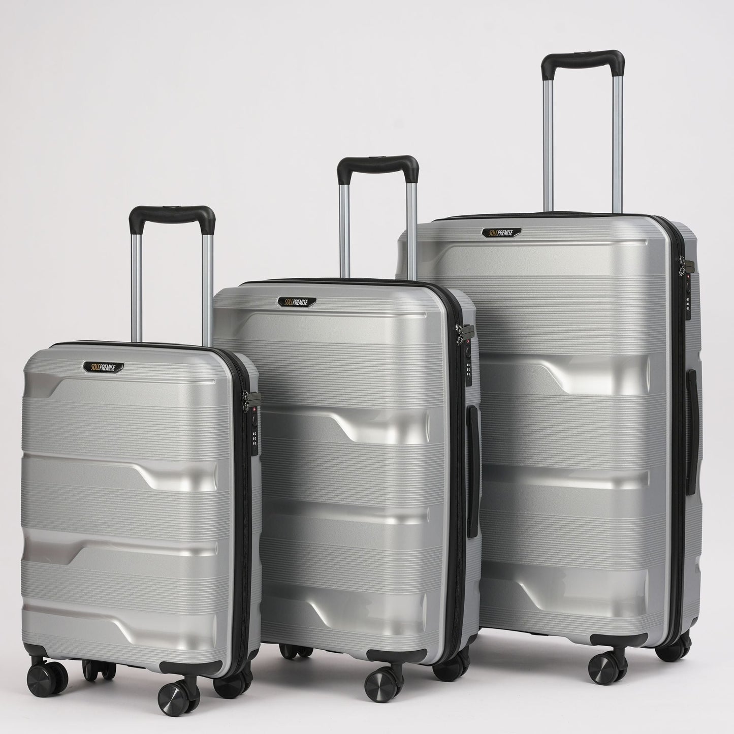 Stylish 24-Inch Silver Hardcase Spinner Luggage with TSA Lock - Korvel