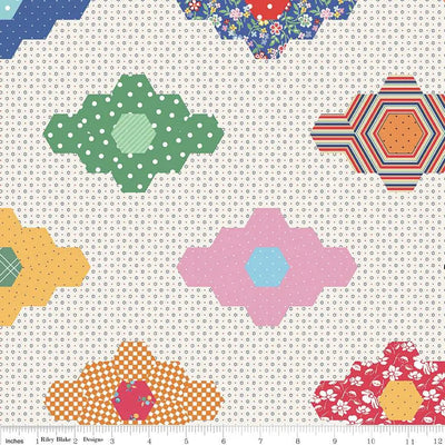 Simple Pleasures Diamond Ivory Cotton Wideback Fabric