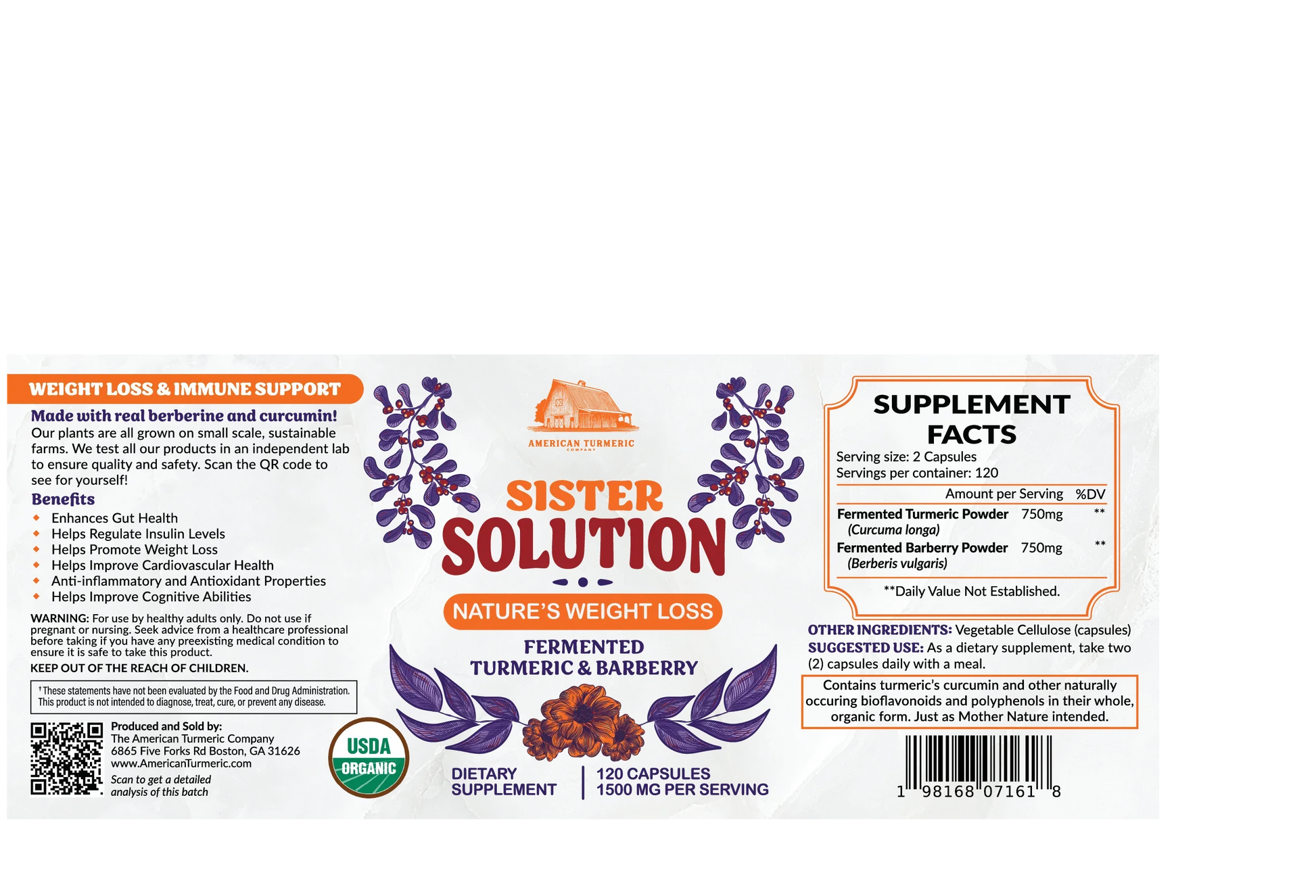 Sister Solution Fermented Turmeric & Barberry Powder Capsules - Korvel