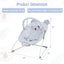 Asiento mecedor portátil para bebés con barra de juguetes desmontable - Gris