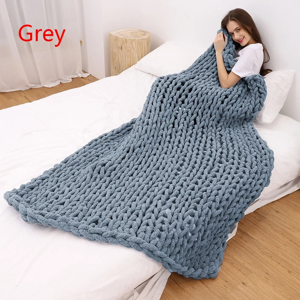 Luxurious Chunky Knitted Blanket