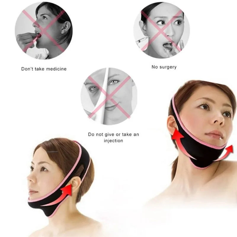 Sleeping Face-Lift Mask Massage Slimming Shaper Anti Wrinkle V Line Half Relaxation Facial Slimming Bandage Face Lift Up Belt - Korvel