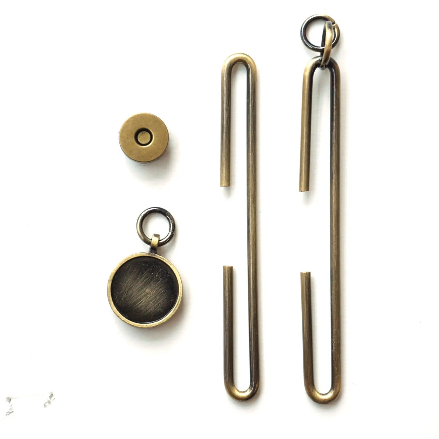 Antique Gold Flat Slide Clasp with Magnet - 4" (10cm)