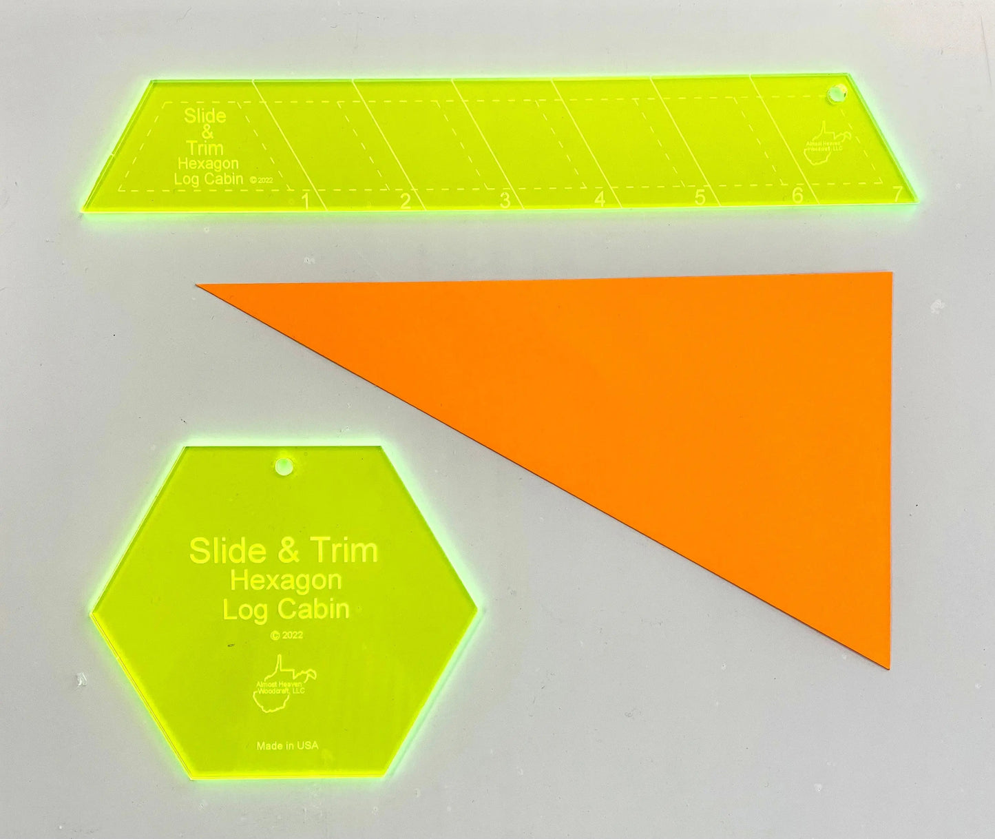 Slide & Trim Hexagon Log Cabin Template Set