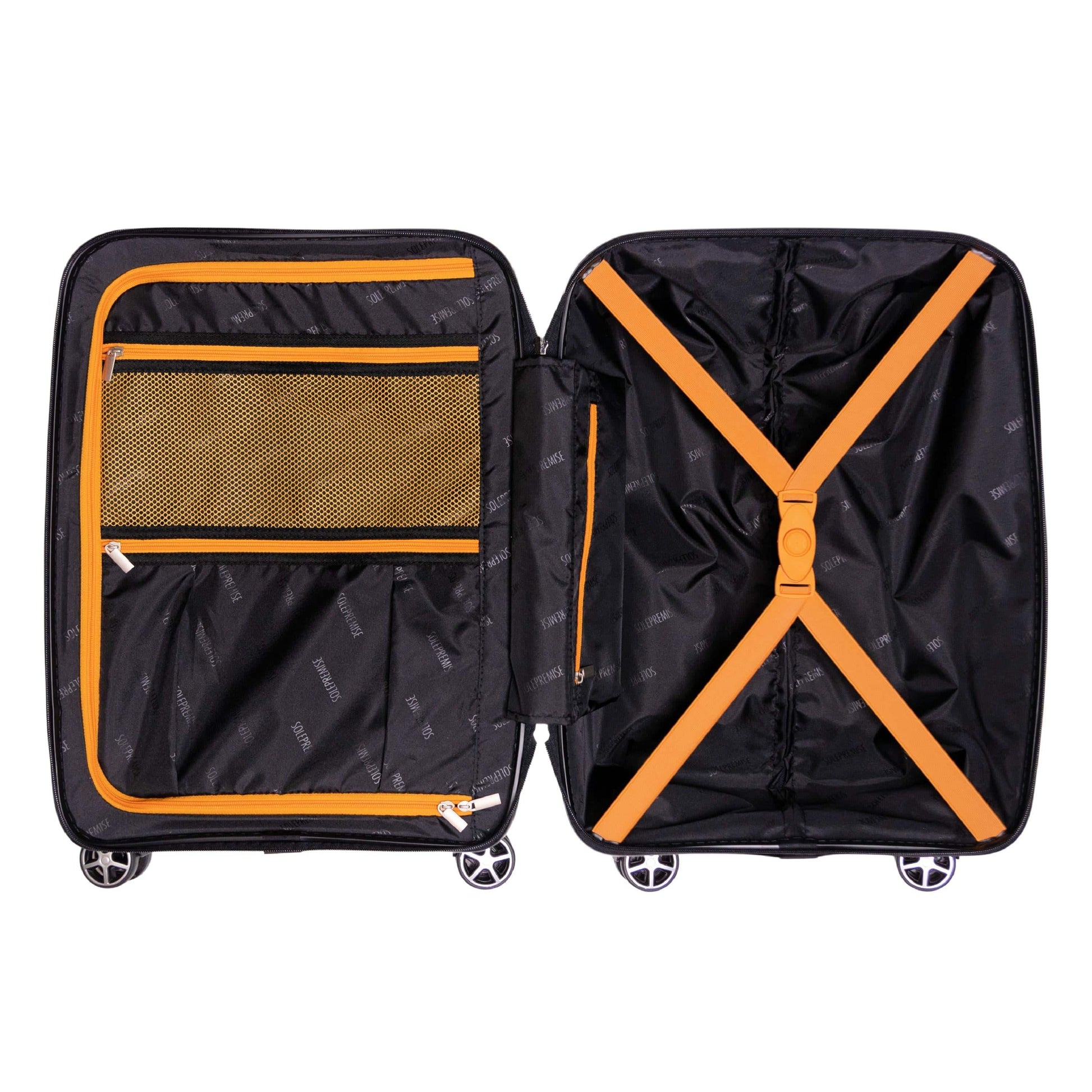 Stylish Black Hardcase Luggage Set - 28', 24', 20' Sizes - Korvel