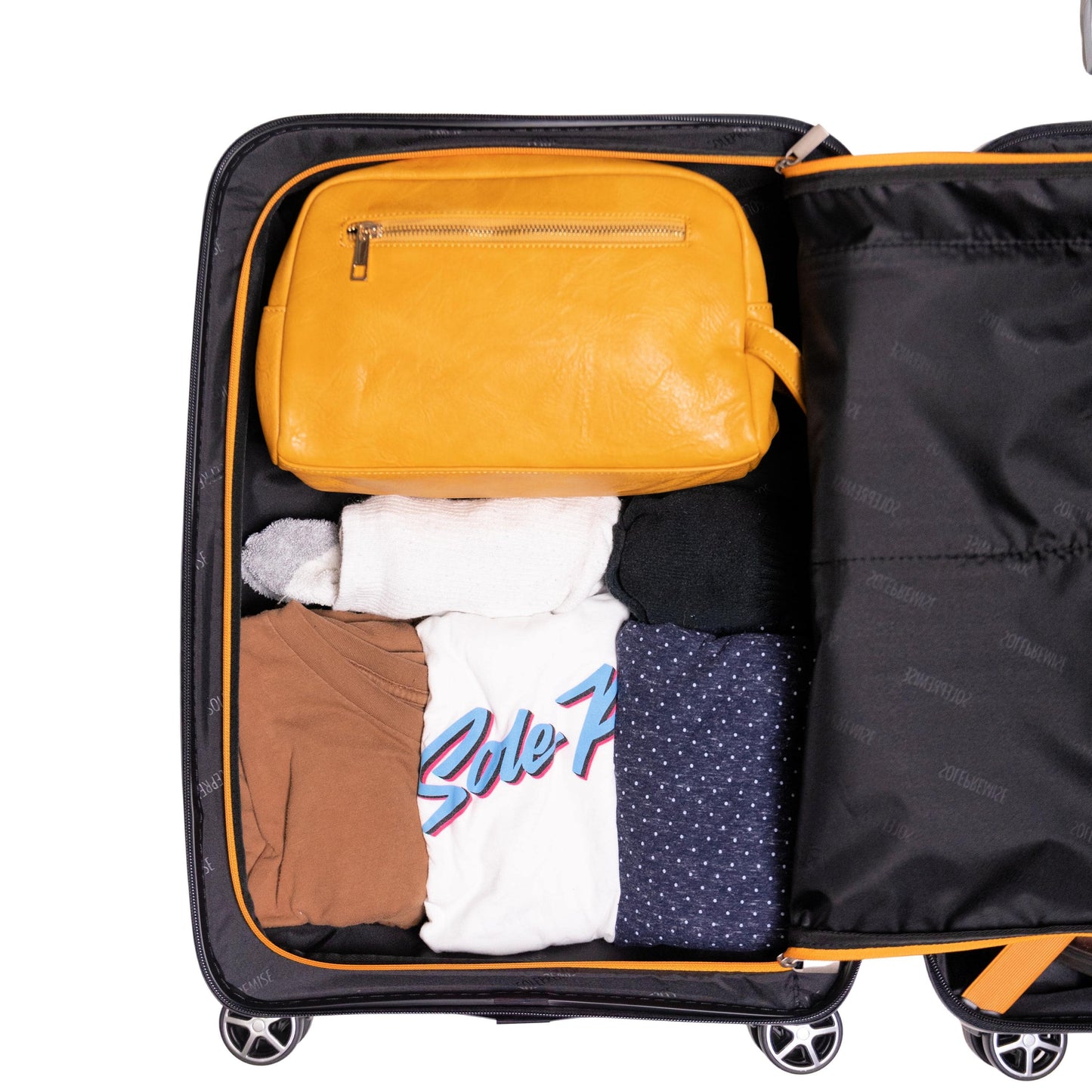 Compact 20-Inch Black Hardcase Roller Luggage with 360-Degree Mobility - Korvel