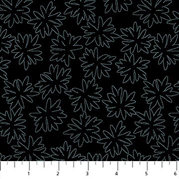 Smoke Floral Outline Cotton Fabric - 44"/45" Per Yard