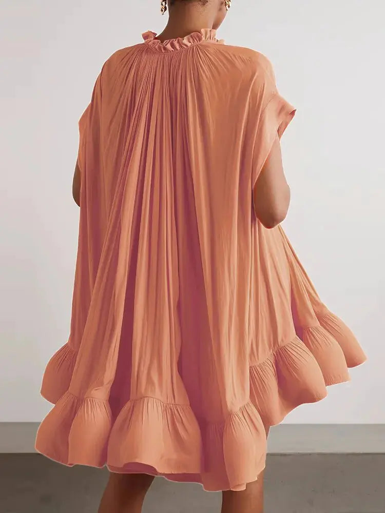 Robes mini unies asymétriques pour femmes