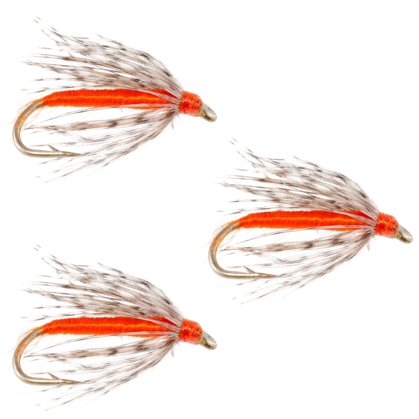 Trio of Partridge and Orange Soft Hackle Wet Flies - Size 16 - Korvel