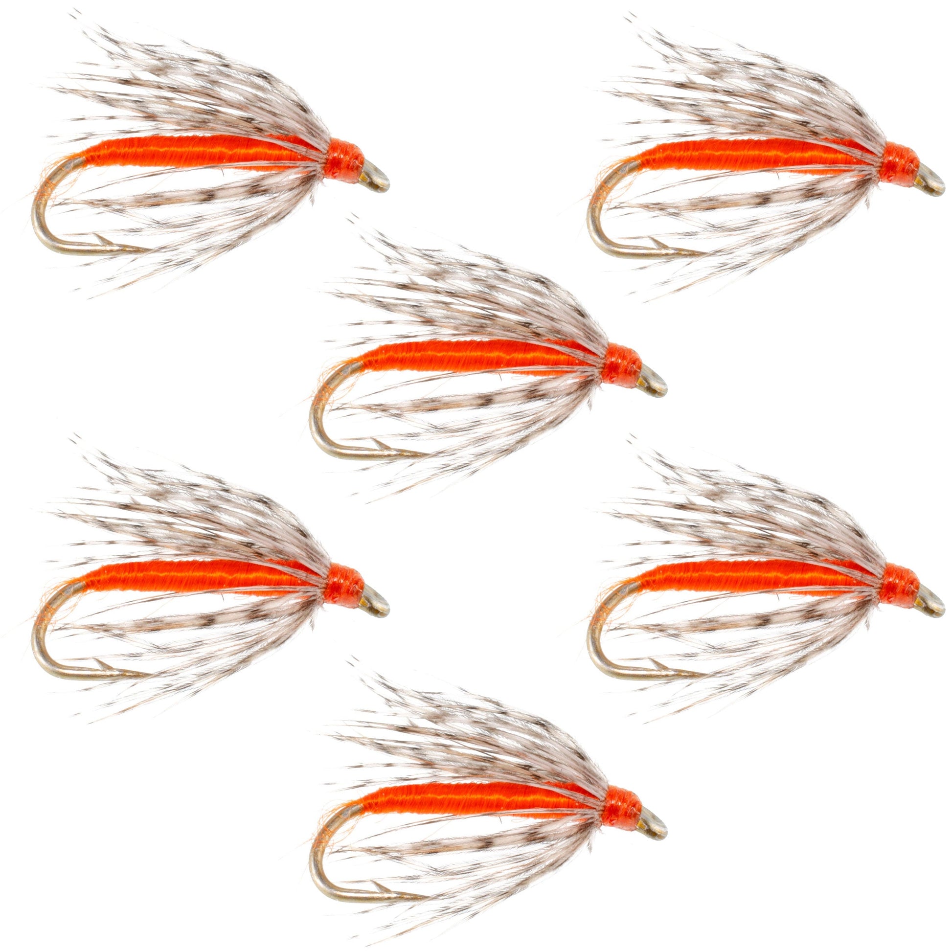 Premium Partridge and Orange Soft Hackle Wet Flies - Set of 6, Size 16 - Korvel