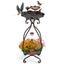 Fontaine à oiseaux extérieure solaire avec jardinière et lumières - Cuivre