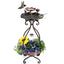 Fontaine à oiseaux extérieure solaire avec jardinière et lumières - Cuivre