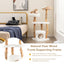 Torre para Gatos de Madera Sólida con Cesta de Cattail - Blanca