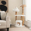 Torre para Gatos de Madera Sólida con Cesta de Cattail - Blanca