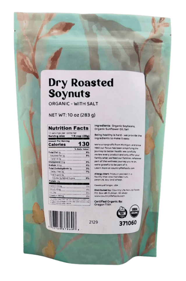 Organic Dry Roasted Soynuts - Salted Snack