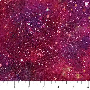 Space Odyssey Magenta Universe Cotton Fabric - 44"/45" Per Yard