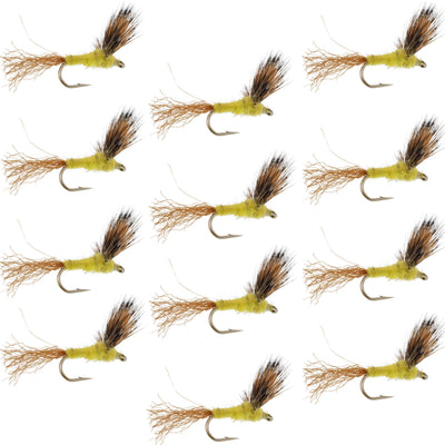 Sparkle Dun PMD Yellow Body Mayfly - 12 Flies, Size 14