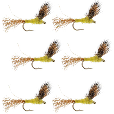 Sparkle Dun PMD Yellow Body Mayfly - 6 Flies, Size 16