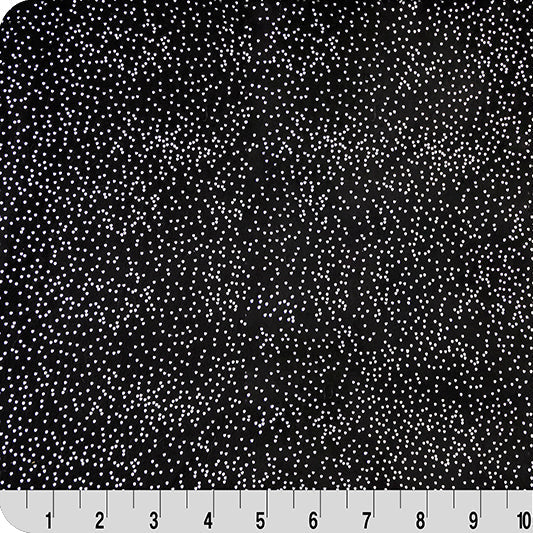 Tela Sparkle Cuddle Glitter Negro/Plata - 58"/60" por yarda