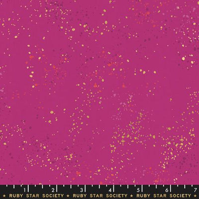 Tela de algodón metálica moteada en color berry - 43"/44" por yarda