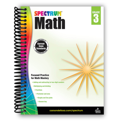 Spectrum 3rd Grade Math Workbook: Engaging Learning for Ages 8-9 - Multiplication, Division, Fractions & More - 160 Pages (Spiral Bound) - Korvel