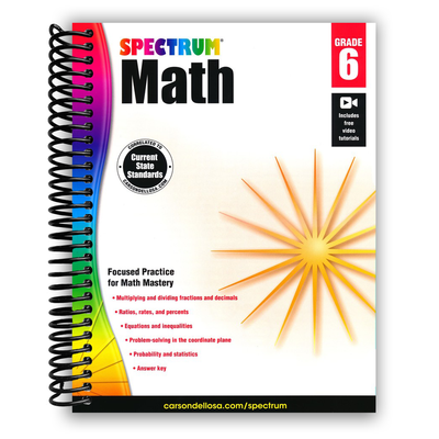 Spectrum 6th Grade Math Mastery Workbook (Spiral Bound) - Korvel