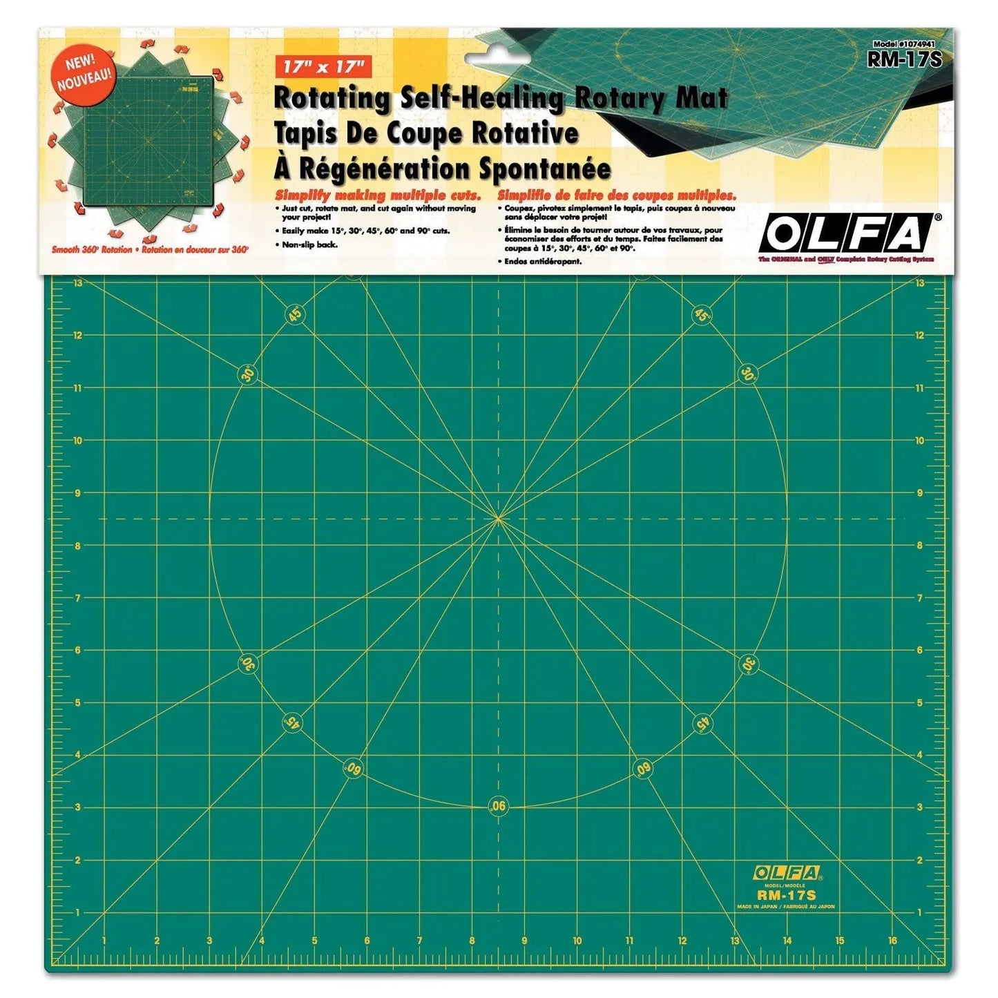 Tapis de découpe carré rotatif 17in