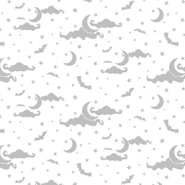 Espectáculo Espeluznante - Tela de Algodón con Luna y Estrellas