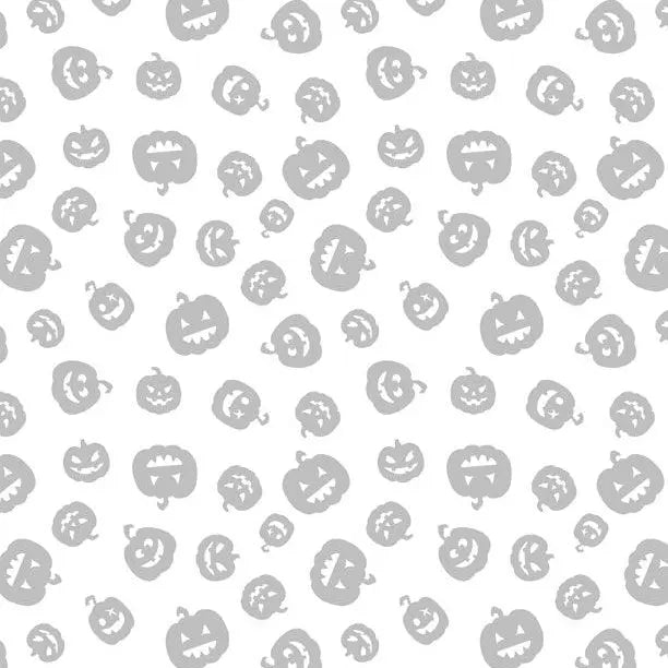 Spooky Spectacle - Pumpkin Toss White Cotton Fabric