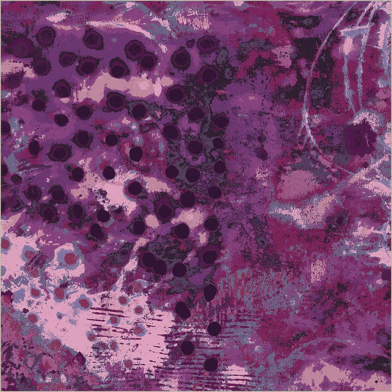 Spotted Graffiti Spring Lilac Cotton Wideback Fabric