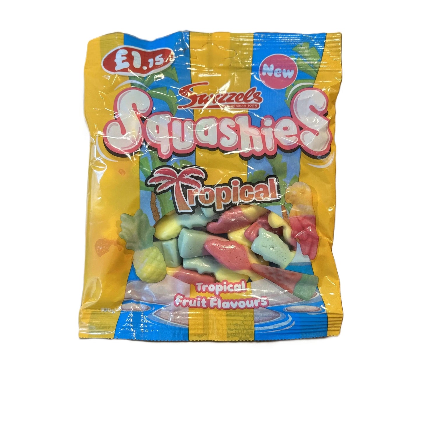Swizzels Tropical Squashies – Edición Limitada de Dulces Masticables Frutales